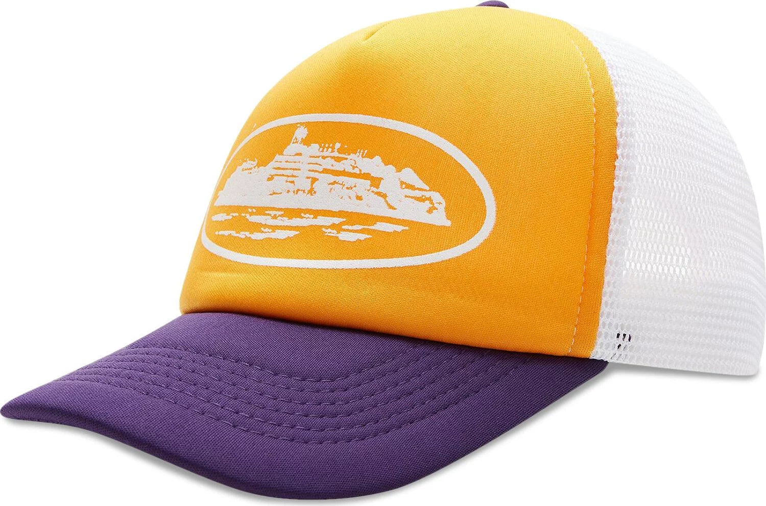Boné Corteiz Alcatraz Trucker "Yellow/Purple"
