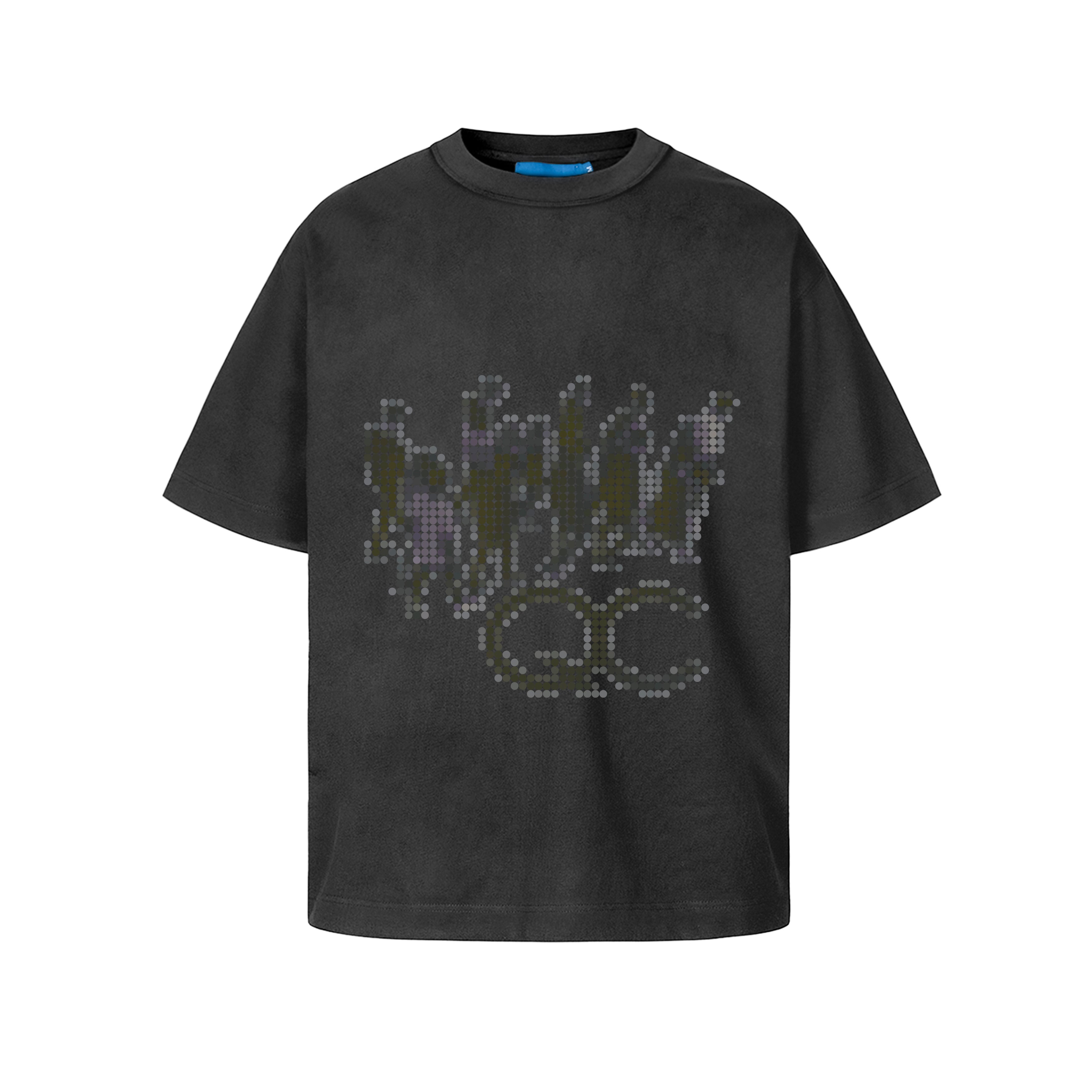 Quadro Creations Line Dots Boxy Grey T-shirt