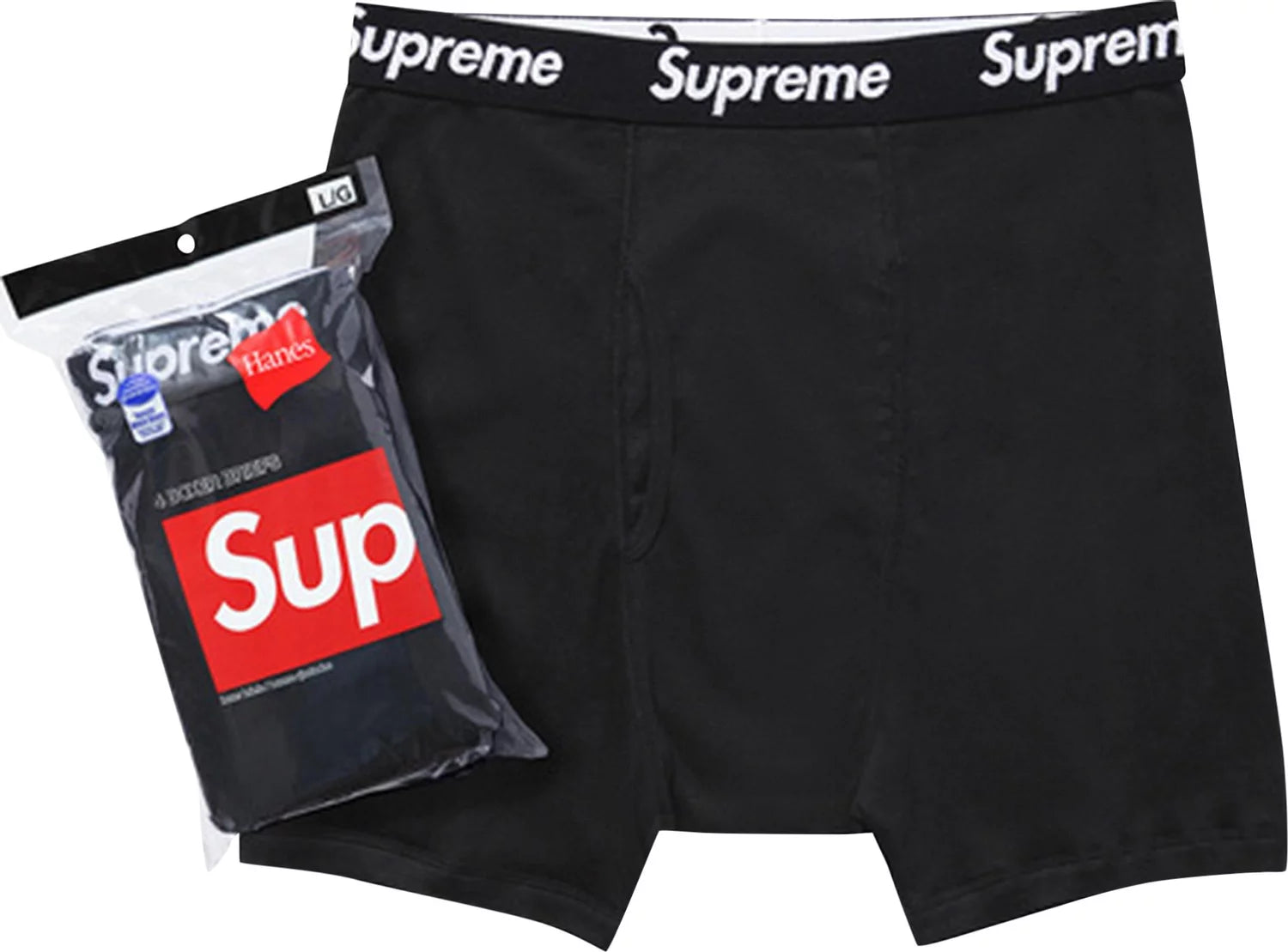 Cueca Supreme/Hanes Boxer (4 Pack) "Black"
