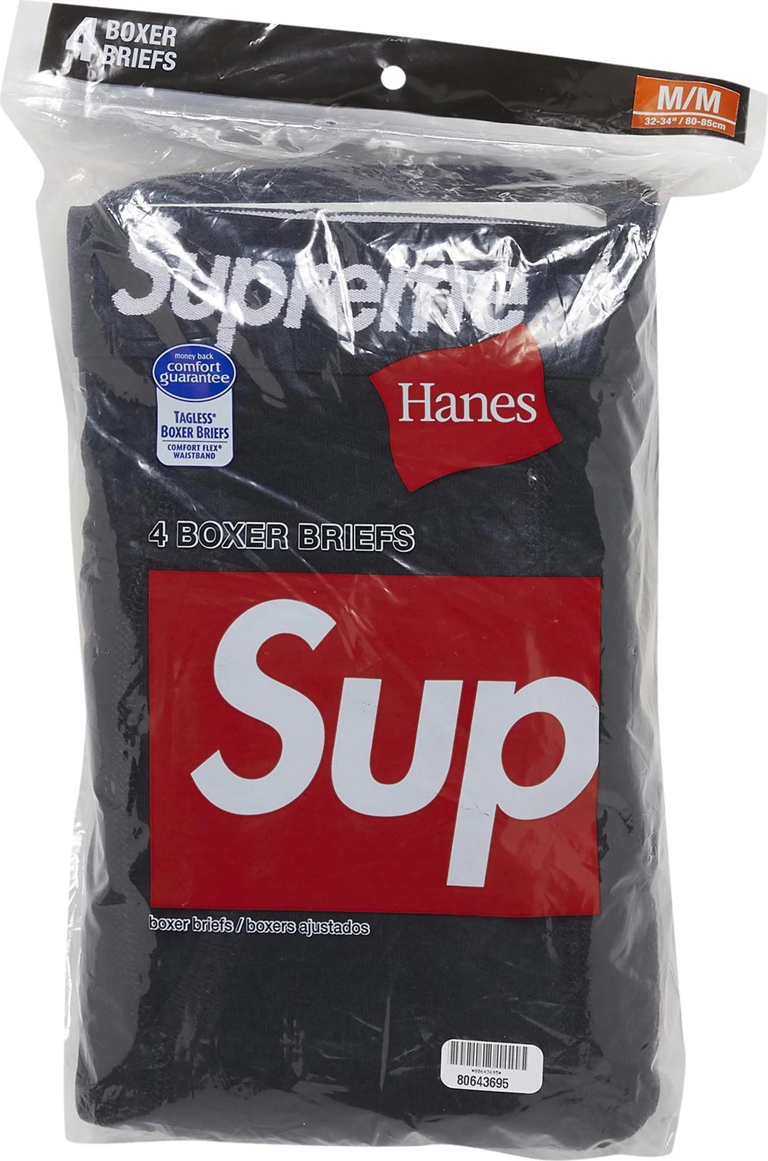 Cueca Supreme/Hanes Boxer (4 Pack) "Black"