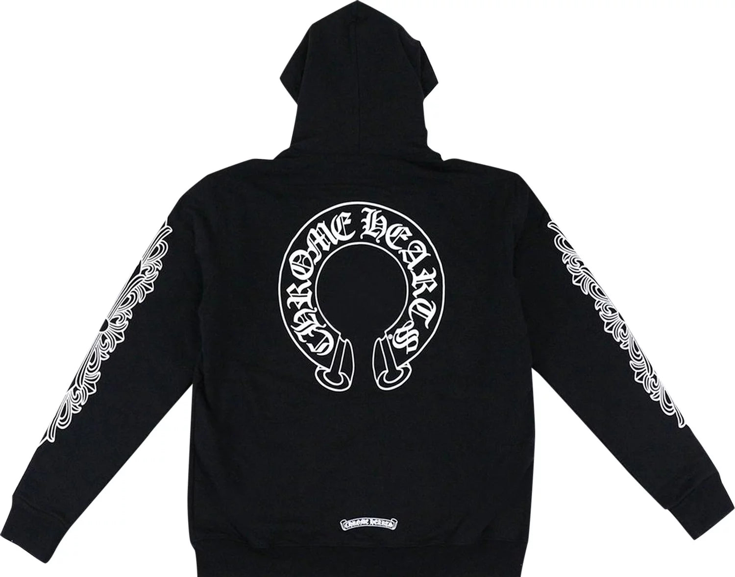 Moletom Chrome Hearts Horseshoe Floral Cross Sleeve Zip Up Hoodie "Black/White"