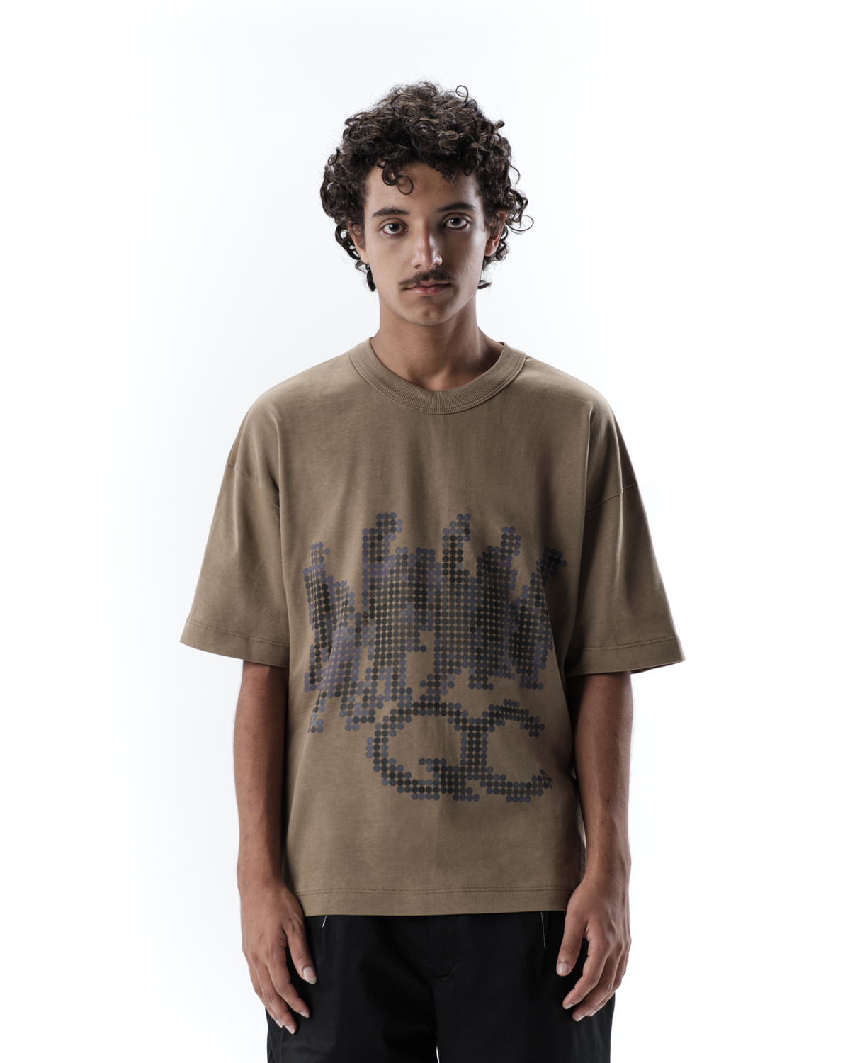 Quadro Creations Line Dots Boxy Brown T-shirt