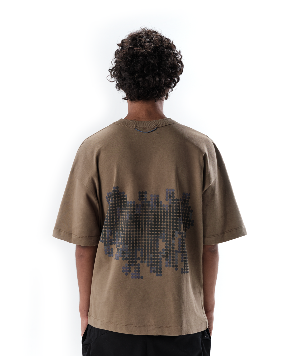 Quadro Creations Line Dots Boxy Brown T-shirt