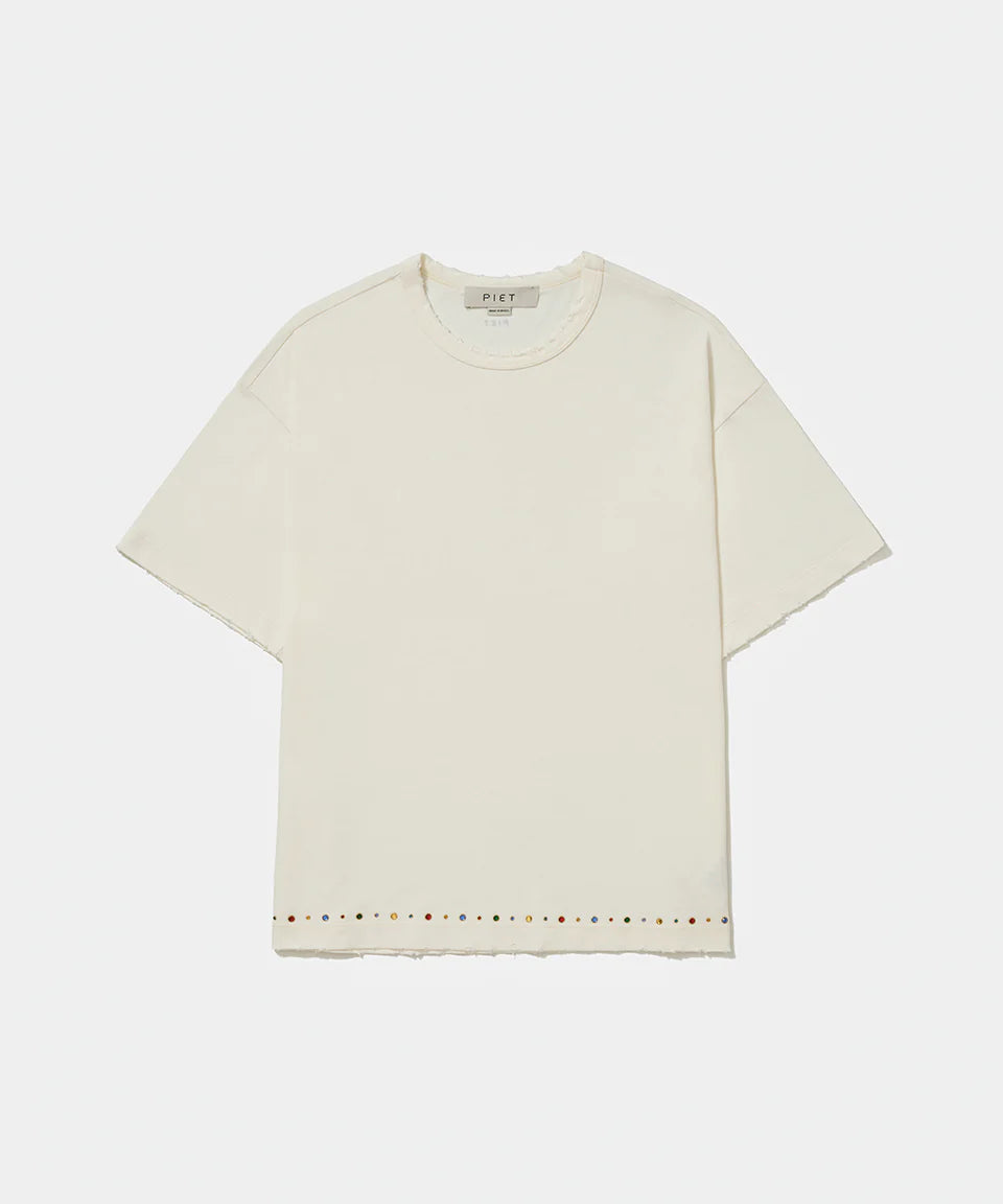 Camiseta Piet Gems Distressed "Bone White"